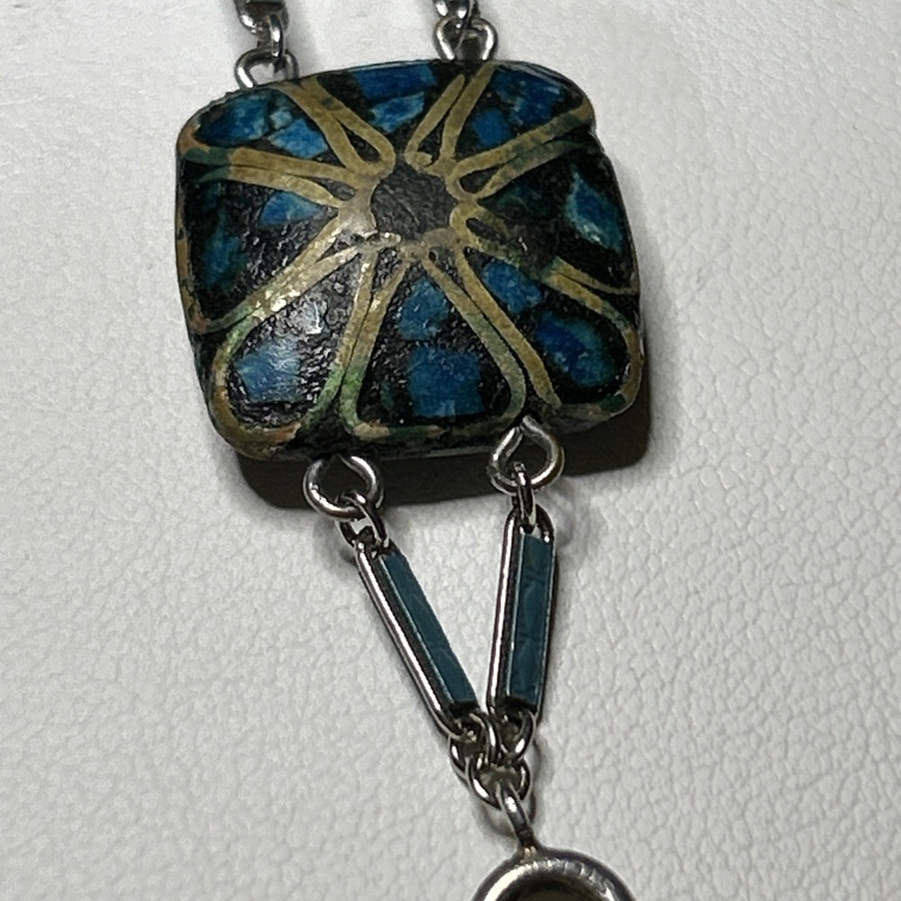 Vintage‎ Sterling Tibet Nepalese Style Turquoise Wire Inlay Bead Bracelet 5515 - Picture 9 of 13